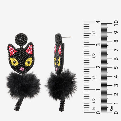 Bijoux Bar Black Cat Drop Earrings