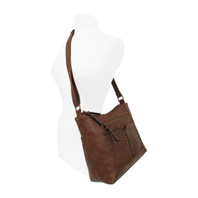 Bueno of California Double Zip Hobo Crossbody Bag
