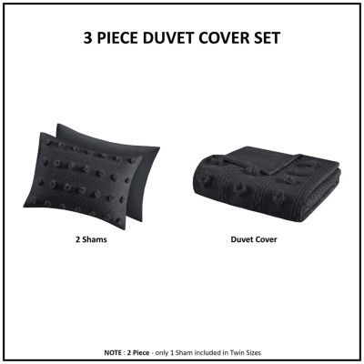 Intelligent Design Vera Clip Jacquard Duvet Cover Set With Sham