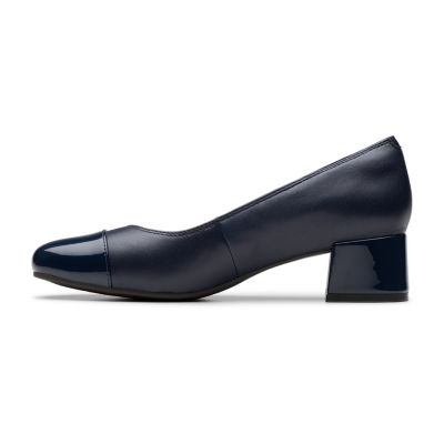 Clarks Iridessa May Womens Cap Closed Toe Block Heel Pumps