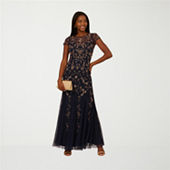gold sequince dress Long Sequin Lace-Up Prom Dress with Beaded Fringe Royal Blue / 10 main image 1