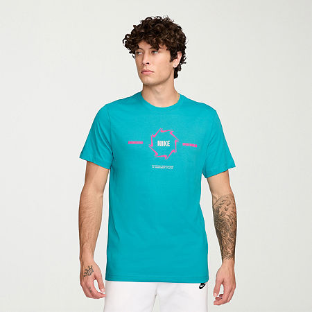 Nike Mens Crew Neck Short Sleeve Regular Fit Graphic T-Shirt, Large, Green