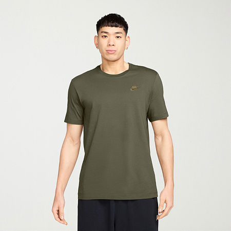 Nike Club Embroidered Logo Mens Crew Neck Short Sleeve Active T-Shirt, Small, Green