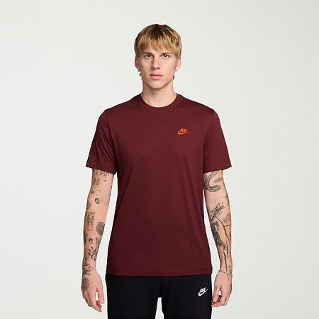 Nike Club Mens Crew Neck Short Sleeve Regular Fit Big and Tall Graphic T-Shirt, 4x-large Tall, Red