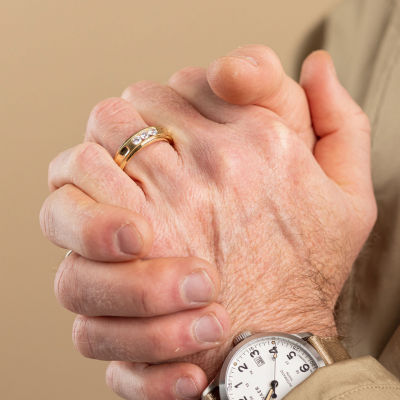 (G / Si2) Mens 1/2 CT. T.W. Lab Grown White Diamond 10K Gold Wedding Engagement Ring