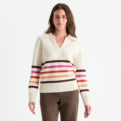 John's Bay Womens Long Sleeve Pullover Sweater JCPenney