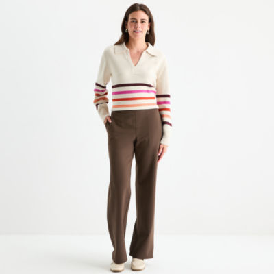 St. John's Bay Womens Wide Leg Pull-On Pant
