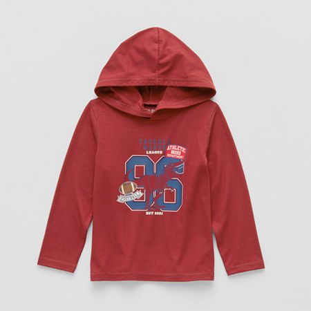 Okie Dokie Active Toddler & Little Boys Long Sleeve Moisture Wicking Active Hoodie, 6, Red