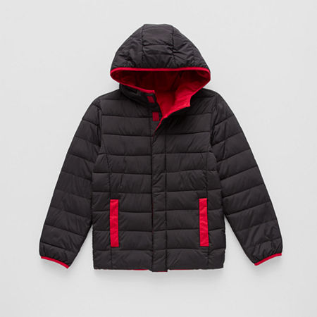 Thereabouts Little & Big Boys Adaptive Easy-on + Easy-off Heavyweight Puffer Jacket, Xx-small (4-5), Black