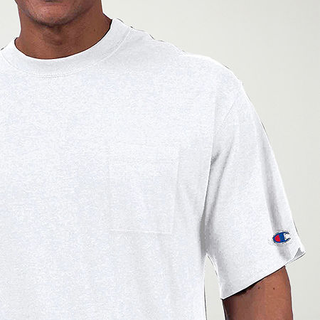 Champion Big and Tall Mens Crew Neck Short Sleeve Pocket T-Shirt, 3x-large, White