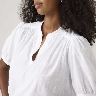Levi's Womens Split Crew Neck Short Sleeve T-Shirt