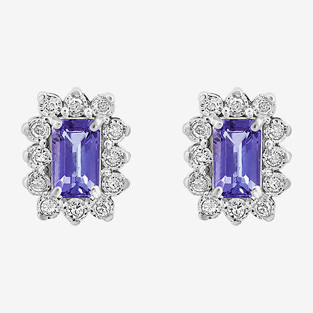 Effy Final Call Limited Quantities! 1/10 Ct. T.w. Genuine Blue Tanzanite Sterling Silver 9.1mm Stud Earrings