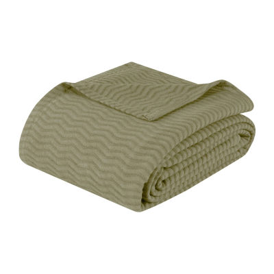 SUPERIOR® Jena Jacquard Weave Textured Chevron Cotton Multi-Use Throw