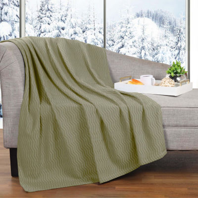 SUPERIOR® Jena Jacquard Weave Textured Chevron Cotton Multi-Use Throw