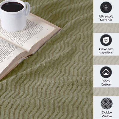 SUPERIOR® Jena Jacquard Weave Textured Chevron Cotton Multi-Use Throw