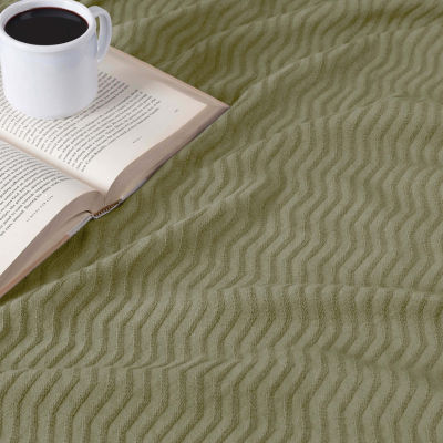 SUPERIOR® Jena Jacquard Weave Textured Chevron Cotton Multi-Use Throw