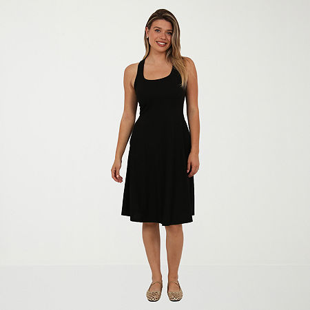 24seven Comfort Apparel Womens Scoop Neck Sleeveless A-Line Dress, X-large, Black