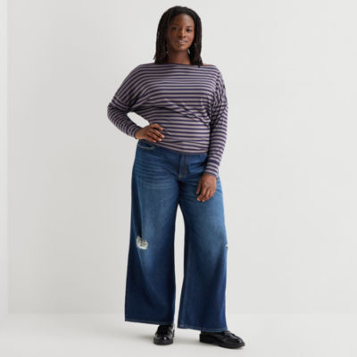 Arizona Womens Juniors Plus Low Rise Baggy Fit Jean