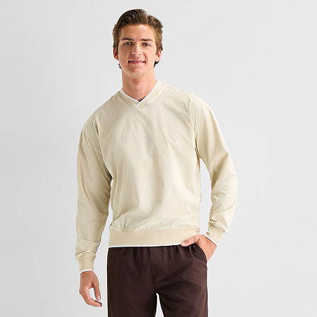 Xersion Mens Lightweight Windbreaker, Medium, Beige