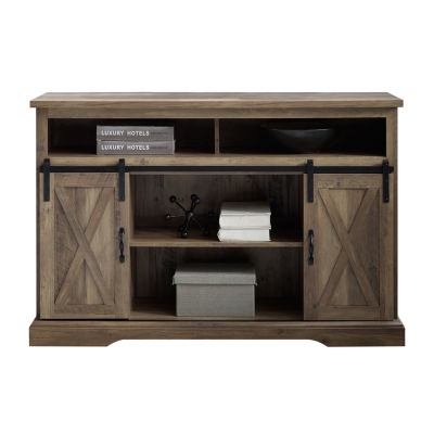 Farmhouse Sliding Door Highboy TV Stand
