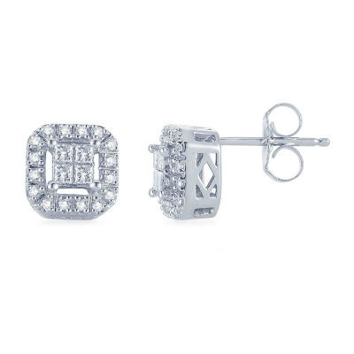 1/4 CT. T.W. Natural White Diamond 10K White Gold Stud Earrings