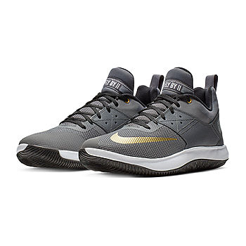 Nike Fly By Low Mens Basketball Shoes, Dk Grey Met Gold W -