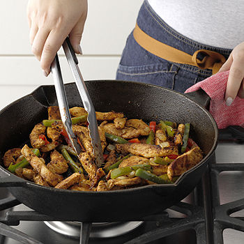 Home Basics 12-inch Pre-Seasoned Cast Iron Skillet with Pour Spouts, FOOD  PREP