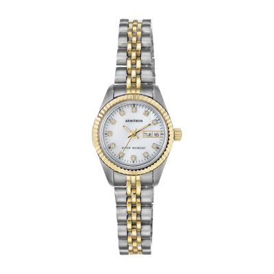 Armitron® Womens Two-Tone Mother-of-Pearl Watch