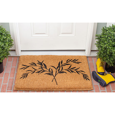 Calloway Mills Tropical Palm Outdoor Rectangular Doormats, One Size, White