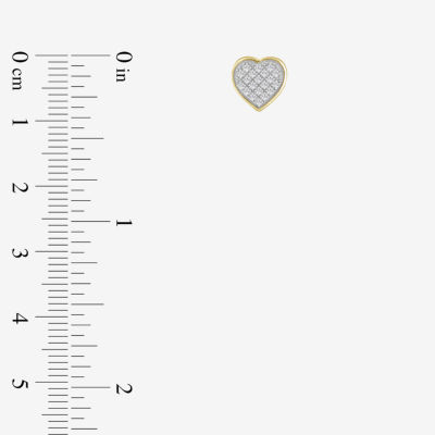 1/6 CT. T.W. Mined White Diamond 10K Gold 8.4mm Heart Stud Earrings
