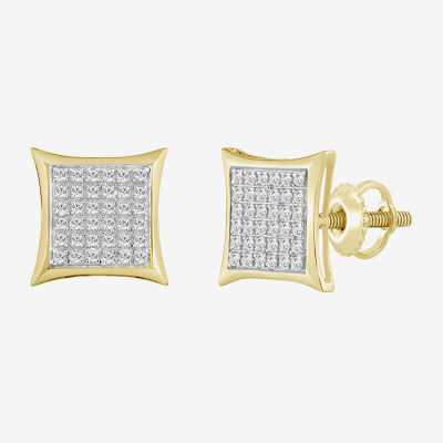 1/ CT. T.W. Natural White Diamond 10K Gold 10.7mm Stud Earrings