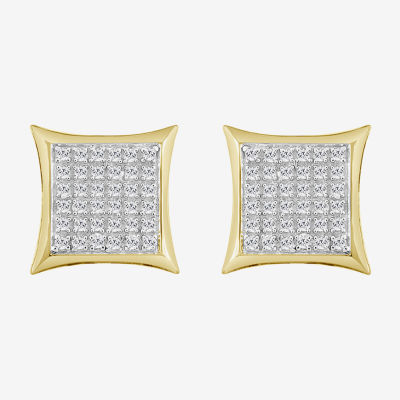 1/ CT. T.W. Natural White Diamond 10K Gold 10.7mm Stud Earrings