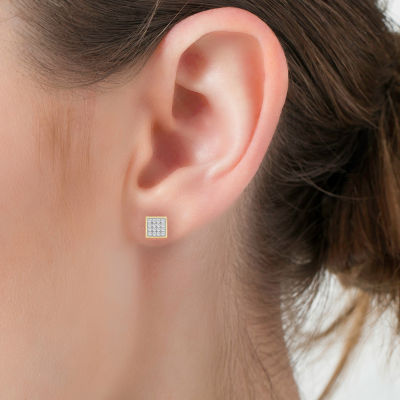 1/10 CT. T.W. Mined White Diamond 10K Gold 5.9mm Stud Earrings