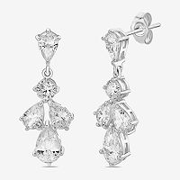 DiamonArt White Cubic Zirconia Sterling Silver Drop Earrings, One Size