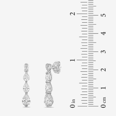 Diamonart Cubic Zirconia Sterling Silver Drop Earrings