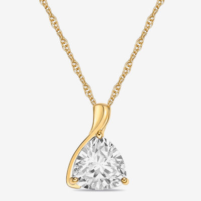 Diamonart Womens Cubic Zirconia 14K Gold Over Silver 18 Inch Pendant Necklace