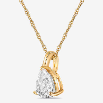 Diamonart Womens Cubic Zirconia 14K Gold Over Silver Pendant Necklace