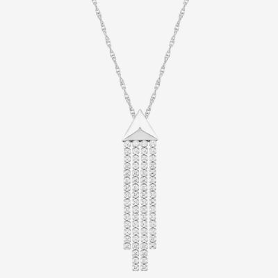 DiamonArt® Womens White Cubic Zirconia Sterling Silver Pendant