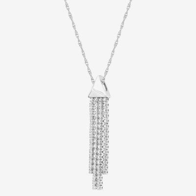 DiamonArt® Womens White Cubic Zirconia Sterling Silver Pendant