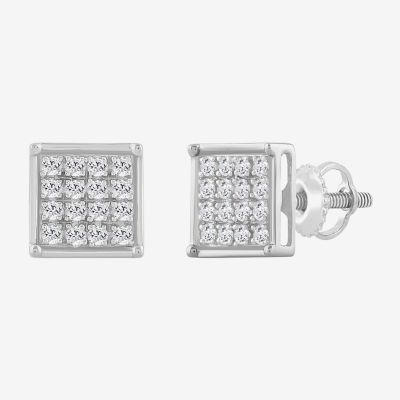 1/10 CT. T.W. Natural White Diamond Sterling Silver 5.9mm Stud Earrings