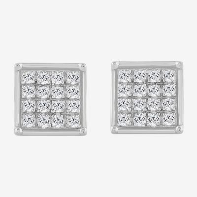 1/10 CT. T.W. Natural White Diamond Sterling Silver 5.9mm Stud Earrings