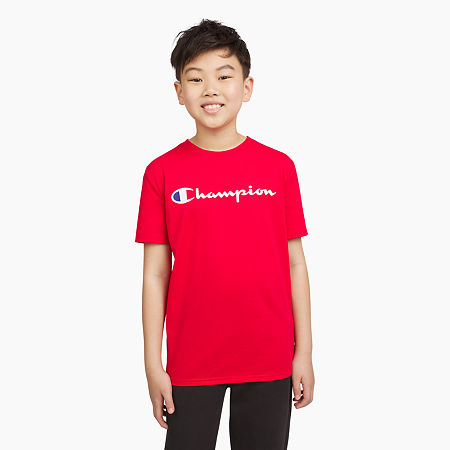 Champion Big Boys Crew Neck Short Sleeve T-Shirt, Large (14-16), Red