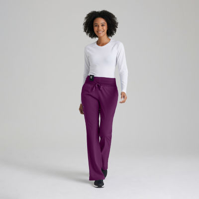 Barco One 5206 Stride 5-Pocket Mid-Rise Straight Leg Womens Plus Tall Tag Free Stretch Fabric Moisture Wicking Scrub Pant