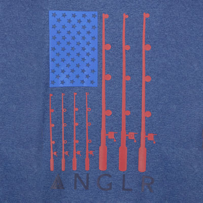 ANGLR Mens Crew Neck Long Sleeve Flag T-Shirt