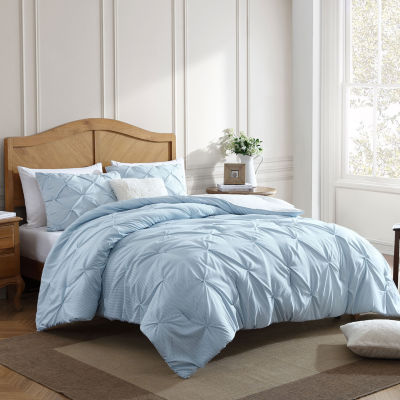 Swift Home Striped Pintuck Midweight Down Alternative Comforter Set