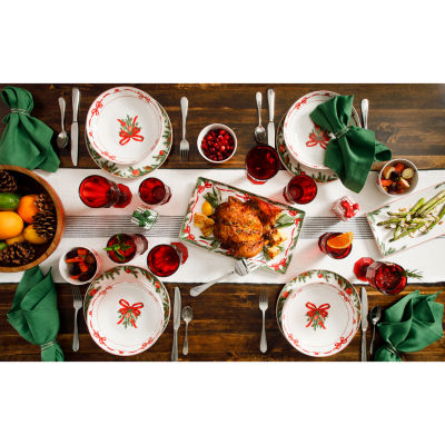 Martha Stewart Festive Bow 4-pc. Ceramic Dinner Plate