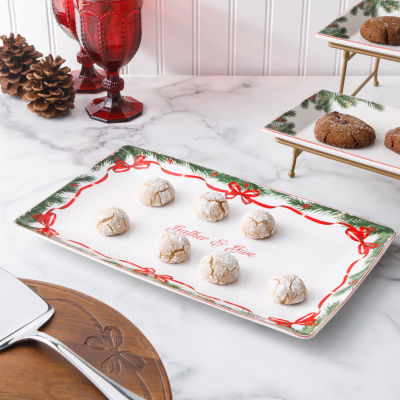 Martha Stewart Festive Bow Serving Platter Ceramic