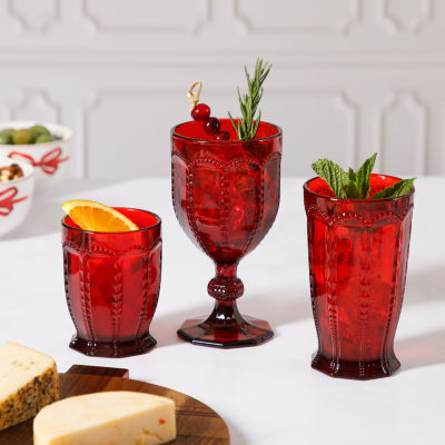 Martha Stewart Festive Bow 4-pc. Glass Tumbler Set