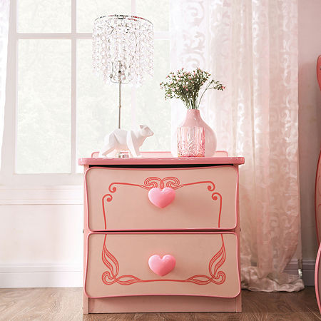 Angelina 2-Drawer Nightstand, One Size, Pink