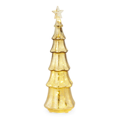 North Pole Trading Co. 9in Mercury Glass Tree Christmas Tabletop Decor